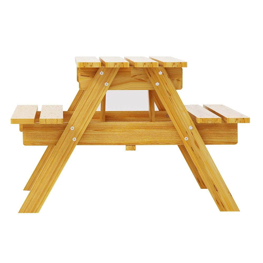 Kids Outdoor Table and Chairs Picnic Bench Seat Umbrella Children Wooden