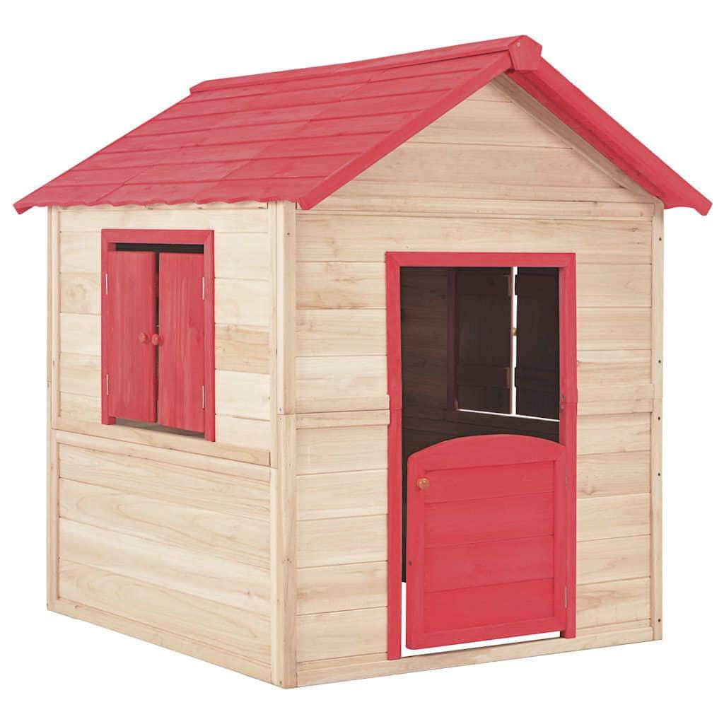 Kids Play House Wood Red