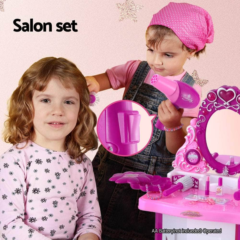 Kids Pretend Makeup Play Set Dressing Table Chair Girls Toys Children