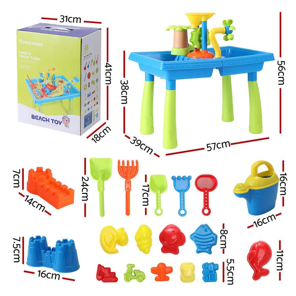 Kids Sand and Water Table Windmill Shovel Outdoor Sandpit Toys Beach Play