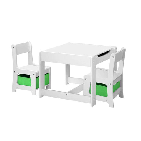 Kids Table and Chair Set with Storage Box Wooden