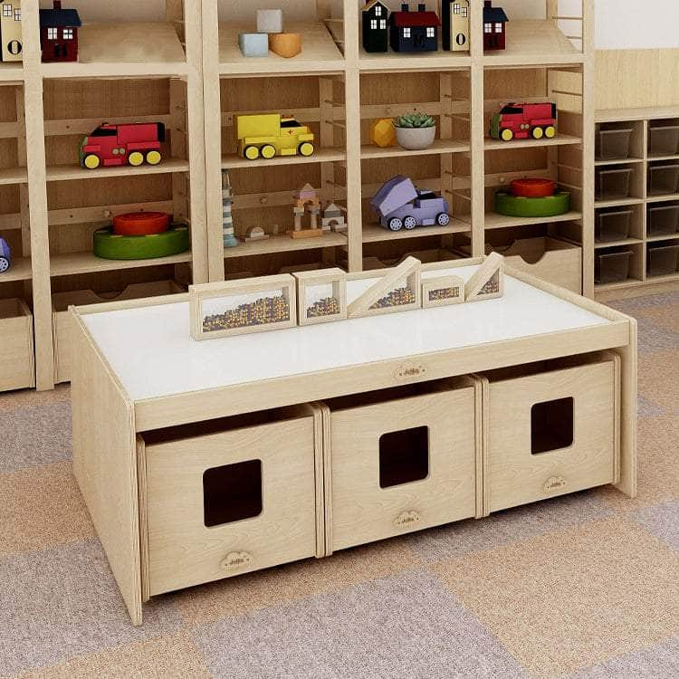 Kids Wooden Activity Table With Storage Box