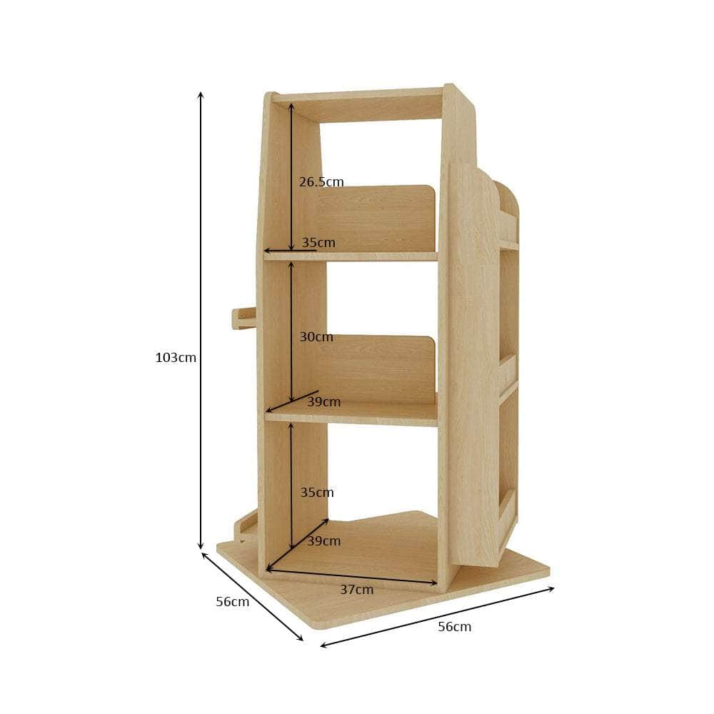 Kids Wooden Revolving Bookcase Bookstand - H100cm