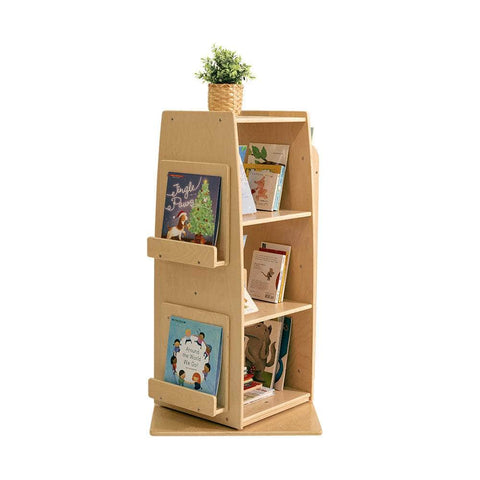 Kids Wooden Revolving Bookcase - H92cm