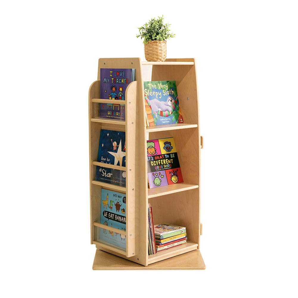 Kids Wooden Revolving Bookcase - H92cm