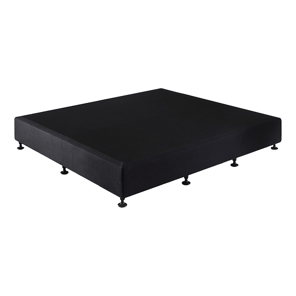 King Ensemble Bed Base Midnight Black Linen Fabric