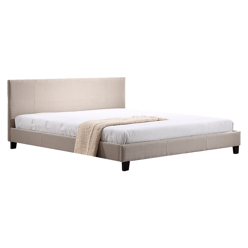 King Linen Fabric Bed Frame Beige