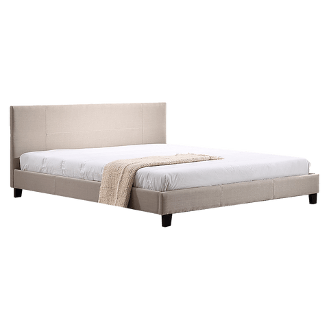 King Linen Fabric Bed Frame Beige