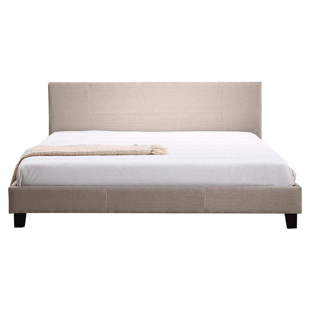 King Linen Fabric Bed Frame Beige