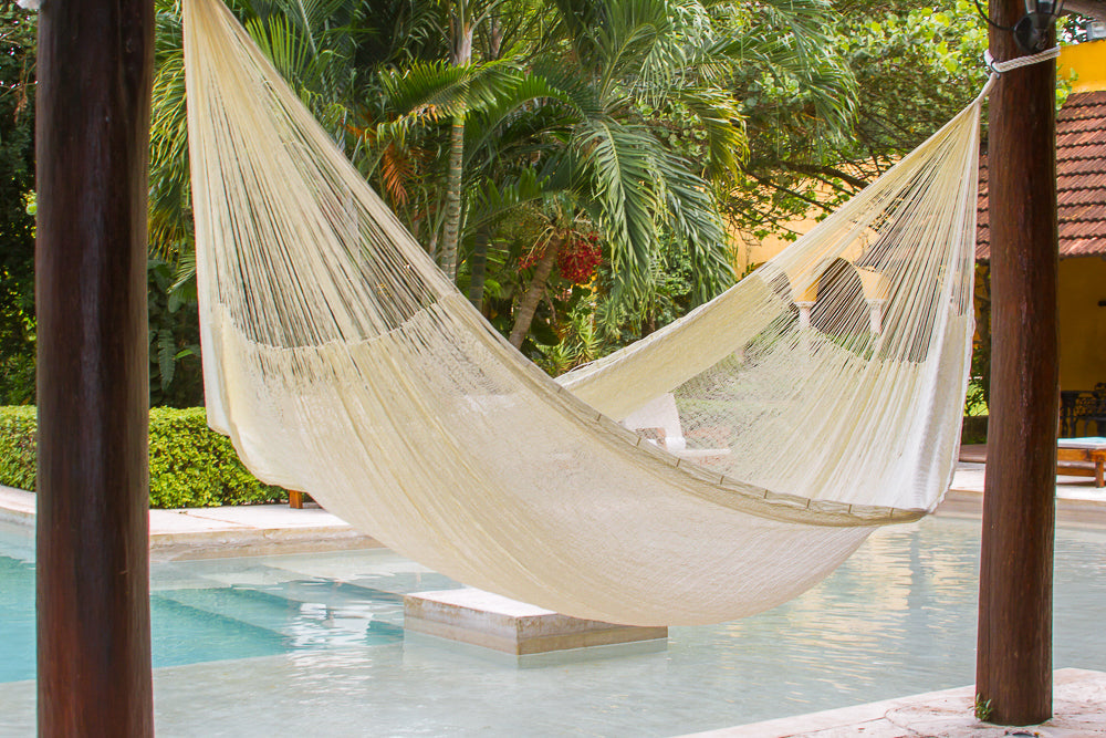 King Plus Size Nylon Mexican Hammock in Cream Colour