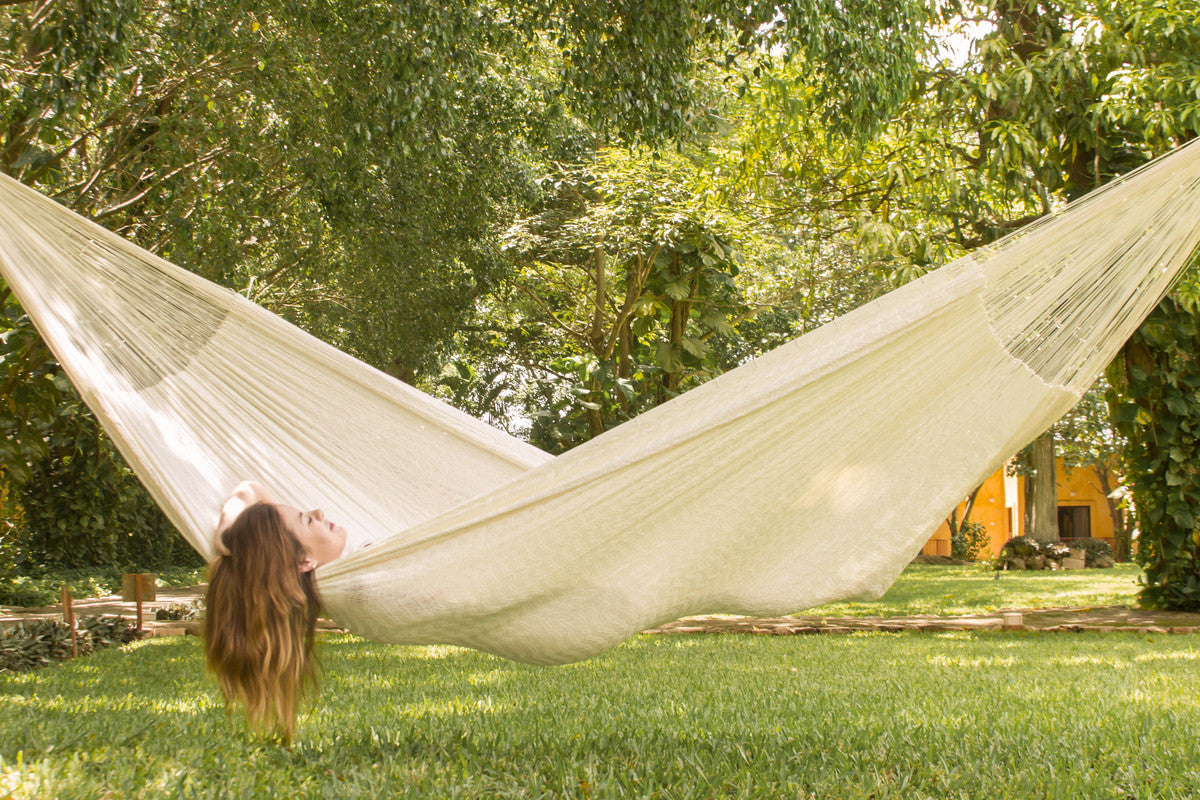 King Plus Size Nylon Mexican Hammock in Cream Colour