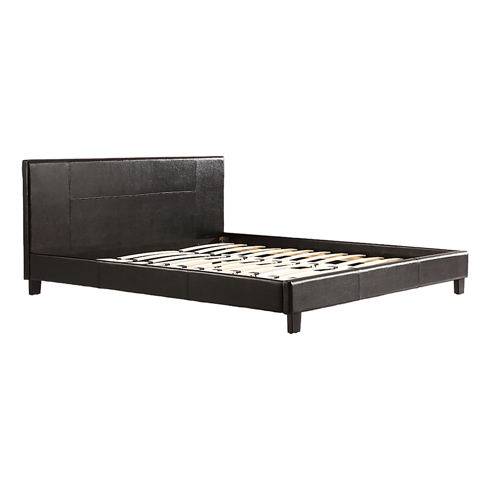 King Pu Leather Bed Frame Brown