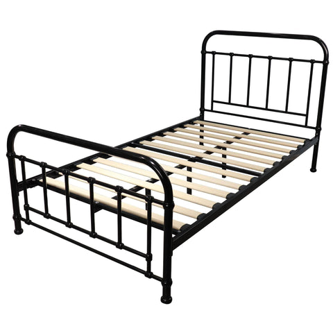 King Single Bed Size Metal Frame Platform Mattress Base - Black