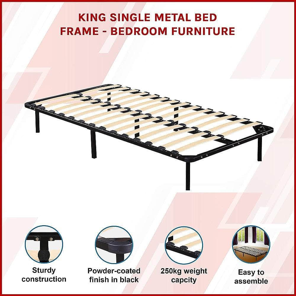 King Single Metal Bed Frame - Bedroom Furniture