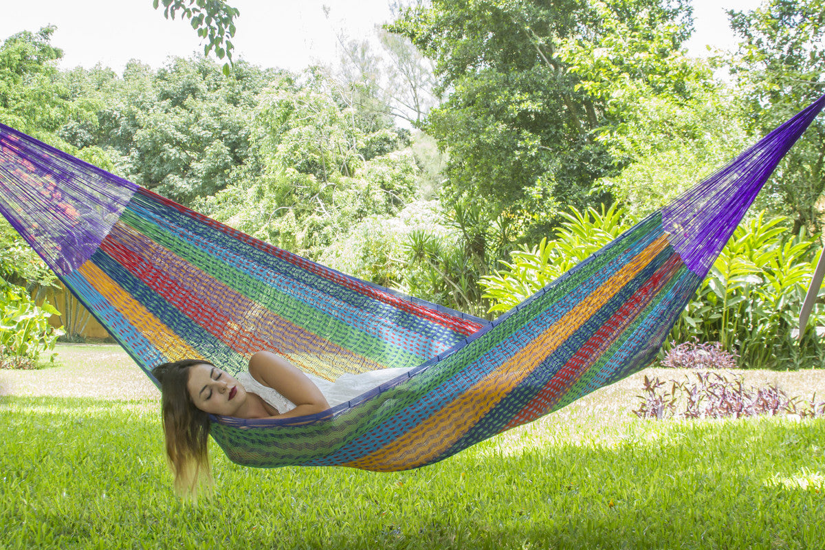 King Size Cotton Mexican Hammock in Coloring Color