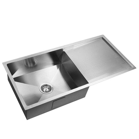 Kitchen Sink 96X45Cm Stainless Steel Basin Single Bowl Laundry Silver