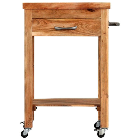 Kitchen Trolley With 1 Drawer Solid Acacia Wood