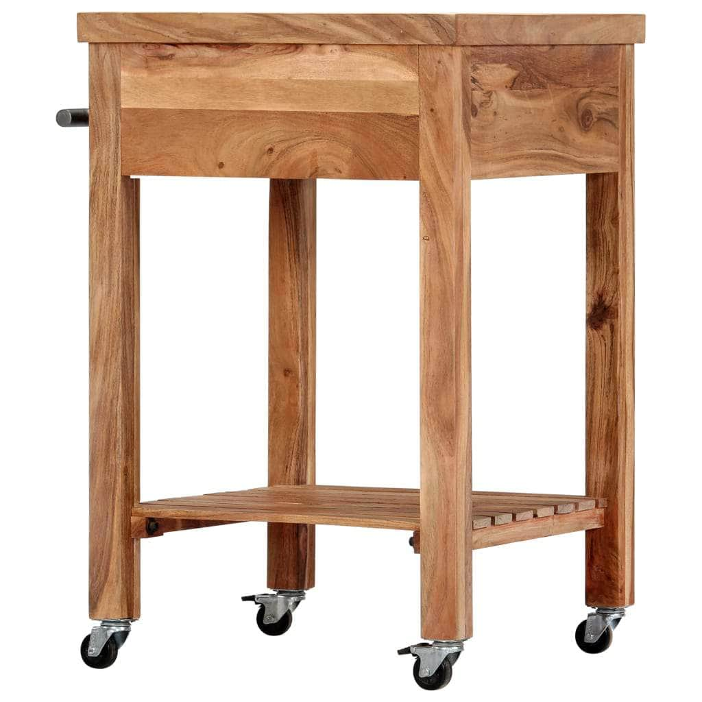 Kitchen Trolley With 1 Drawer Solid Acacia Wood