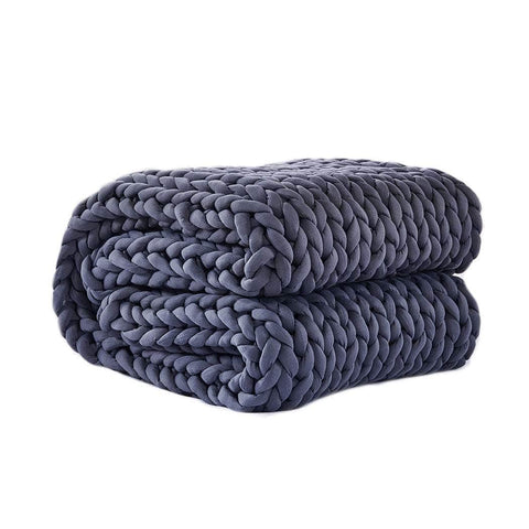 Knitted Weighted Blanket Chunky Dark Grey Double 7KG