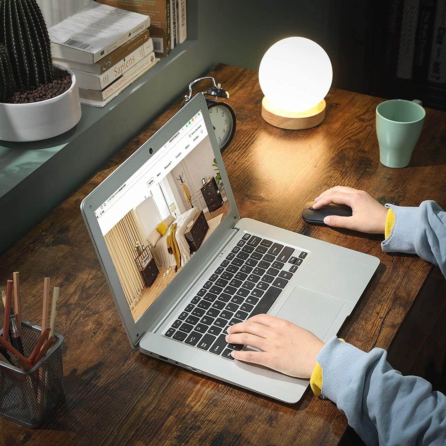 L-Shaped Computer Desk, Rustic Brown And Black