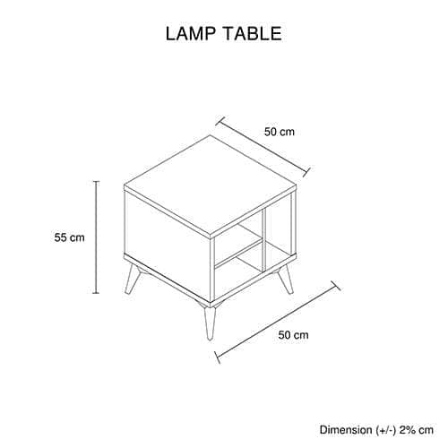 Lamp Table 3 Open Storage Cabinet Mdf In Champagne Colour