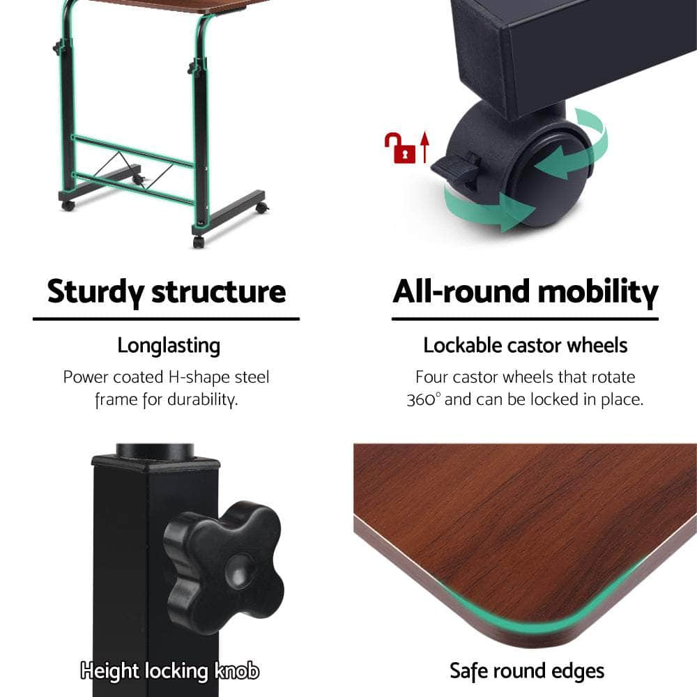 Laptop Desk Table Adjustable 60Cm Dark Wood