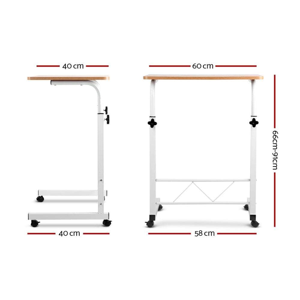 Laptop Desk Table Adjustable 60Cm Light Wood