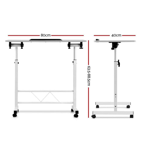 Laptop Desk Table Adjustable 80Cm White