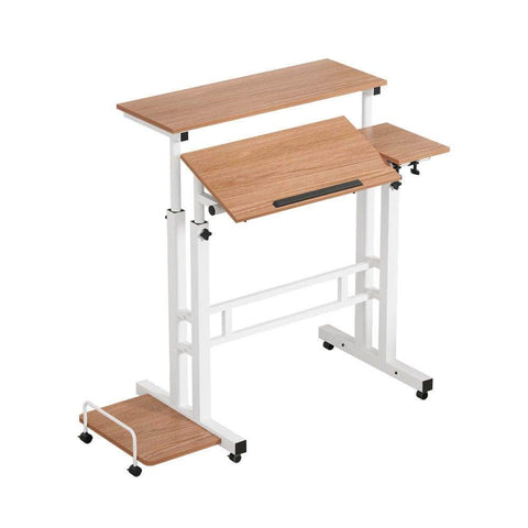 Laptop Desk Table Adjustable Light Wood 80Cm