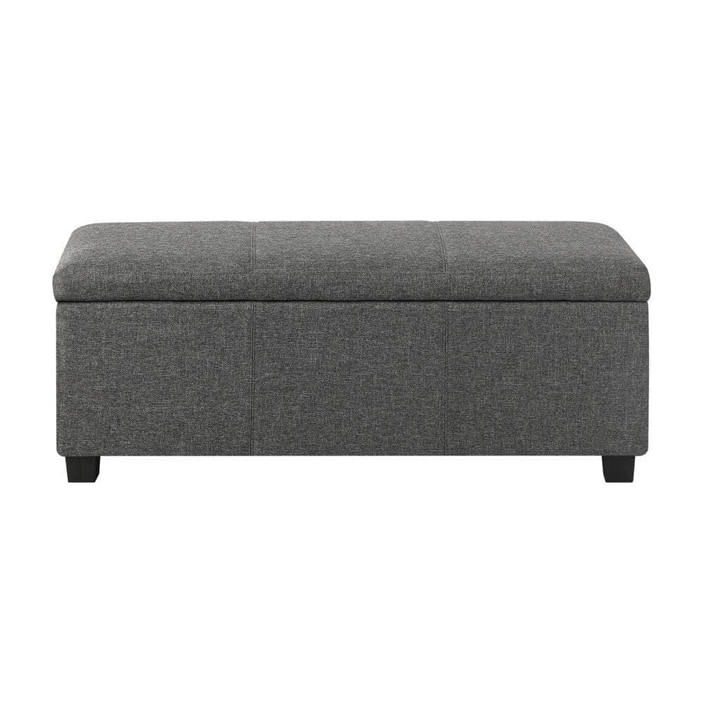 Large Blanket Box Ottoman - Stylish Arm Foot Stool with Ample Storage