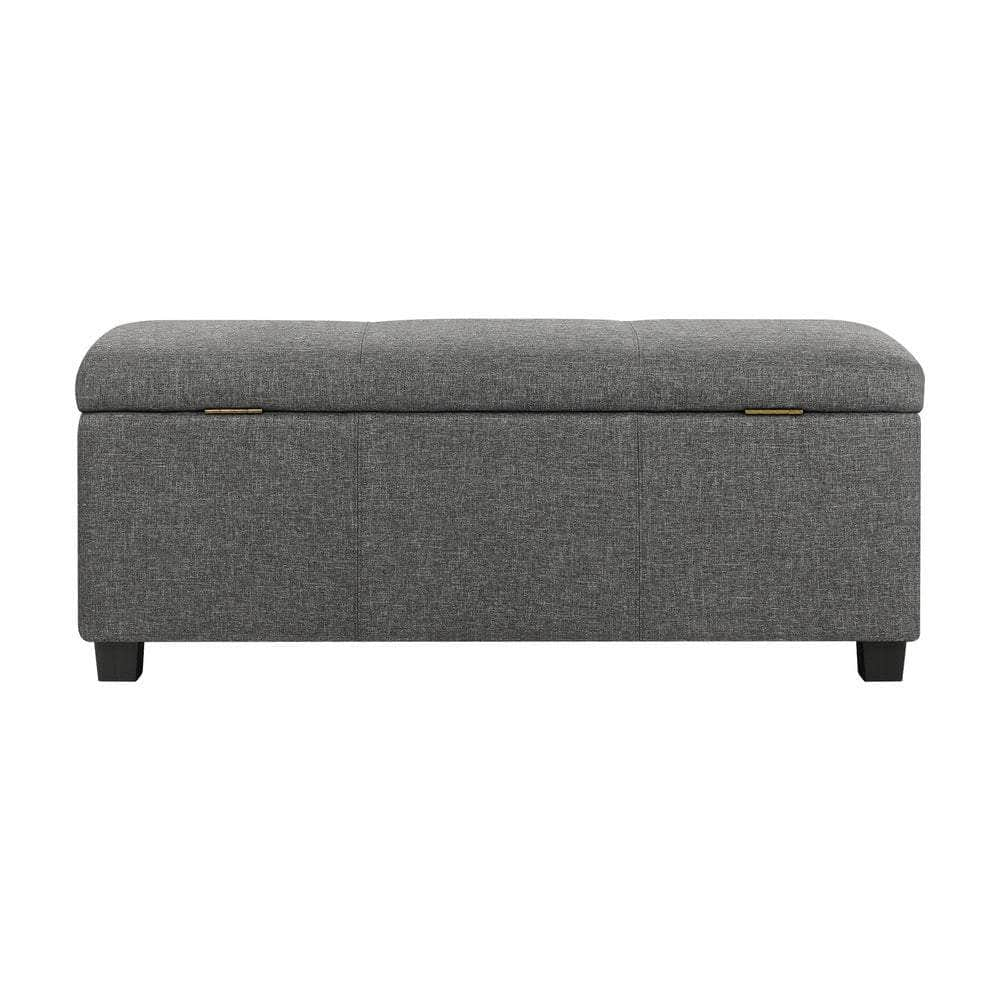 Large Blanket Box Ottoman - Stylish Arm Foot Stool with Ample Storage