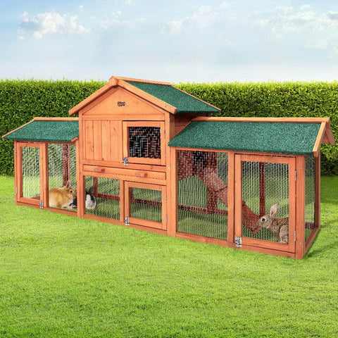 Large Chicken Coop Rabbit Hutch 220X44X84Cm Outdoor Cage