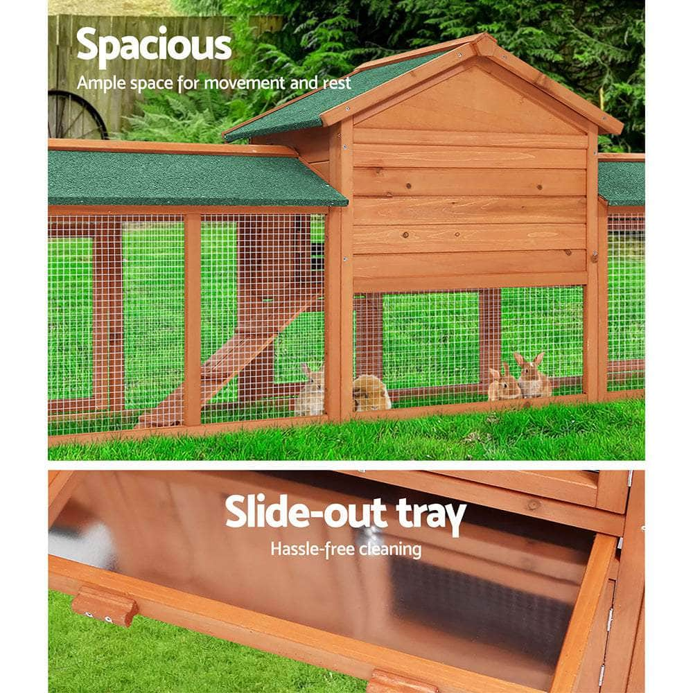 Large Chicken Coop Rabbit Hutch 220X44X84Cm Outdoor Cage