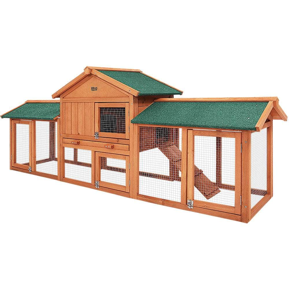 Large Chicken Coop Rabbit Hutch 220X44X84Cm Outdoor Cage