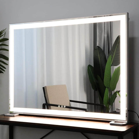 Large Hollywood Makeup Mirror 3 Modes Lighted And Smart Touch Control