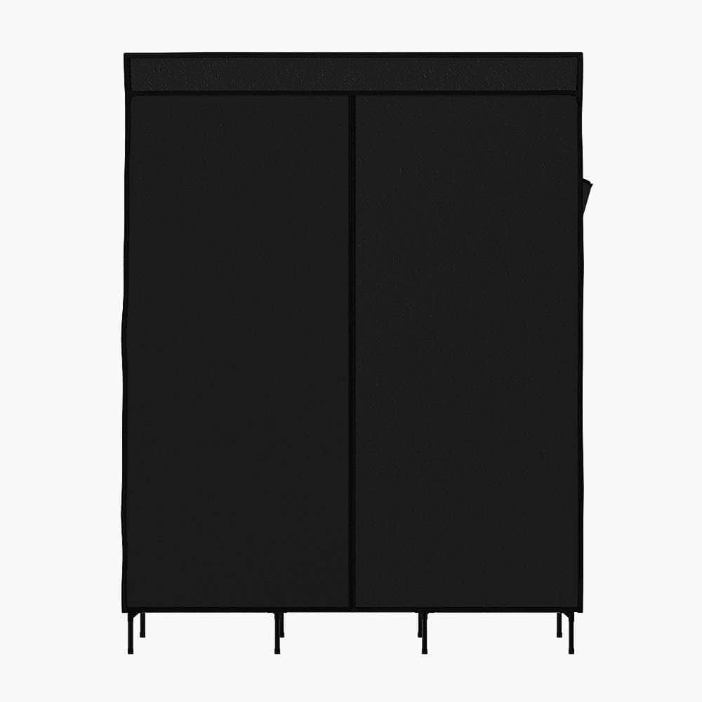 Large Portable Clothes Closet Wardrobe With Shelf Black