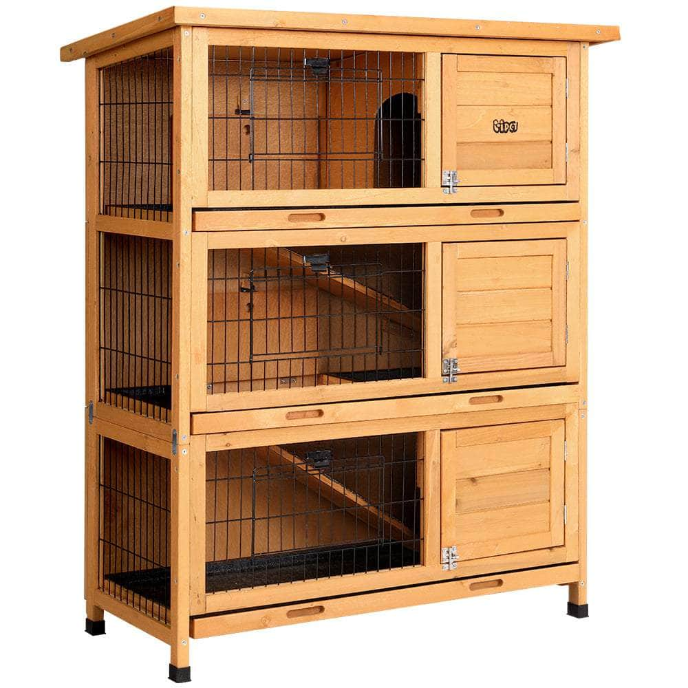 Large Rabbit Hutch 91.5X46X116.5Cm Chicken Coop Wooden Outdoor Cage