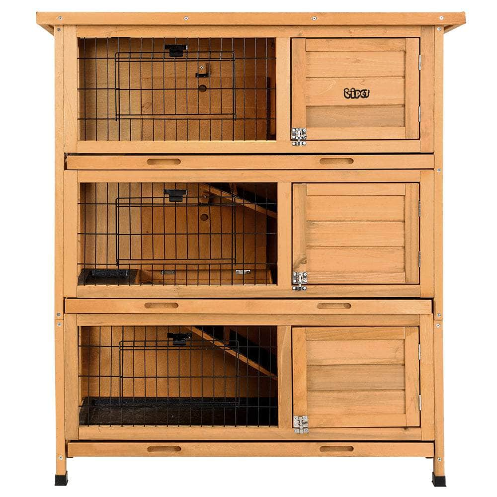 Large Rabbit Hutch 91.5X46X116.5Cm Chicken Coop Wooden Outdoor Cage