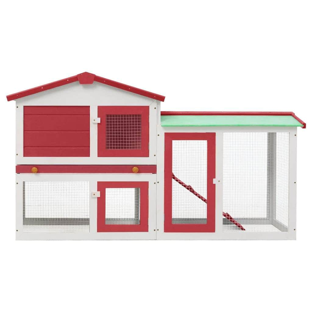 Large Rabbit Hutch Red and White