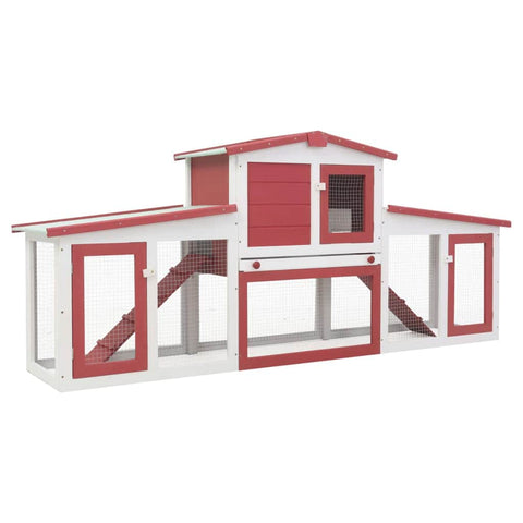 Large Rabbit Hutch Red - White