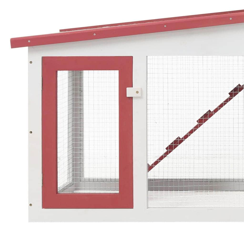 Large Rabbit Hutch Red - White