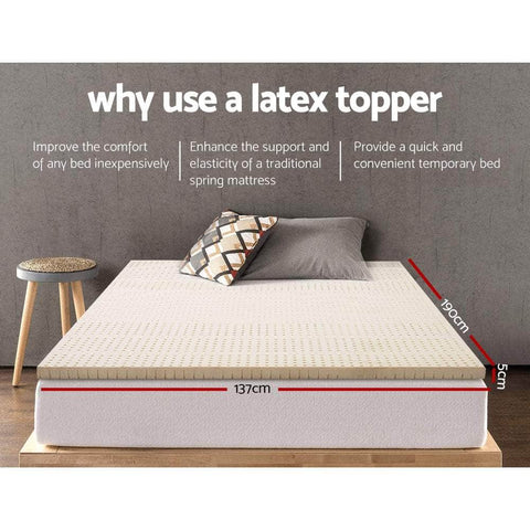 Latex Mattress Topper 5Cm Double