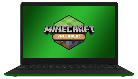 Leader Companion 402 - Minecraft Edition - 14' HD, Intel J4105, 4Gb ram, 64GB storage, Windows 10 S, Green chassis & WASD keys, Office 365 personal