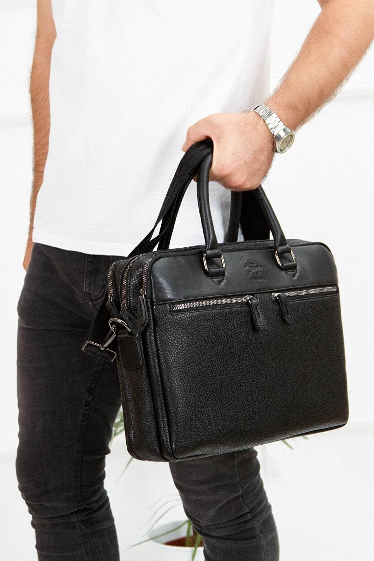 Leather Briefcase And Shoulder Bag