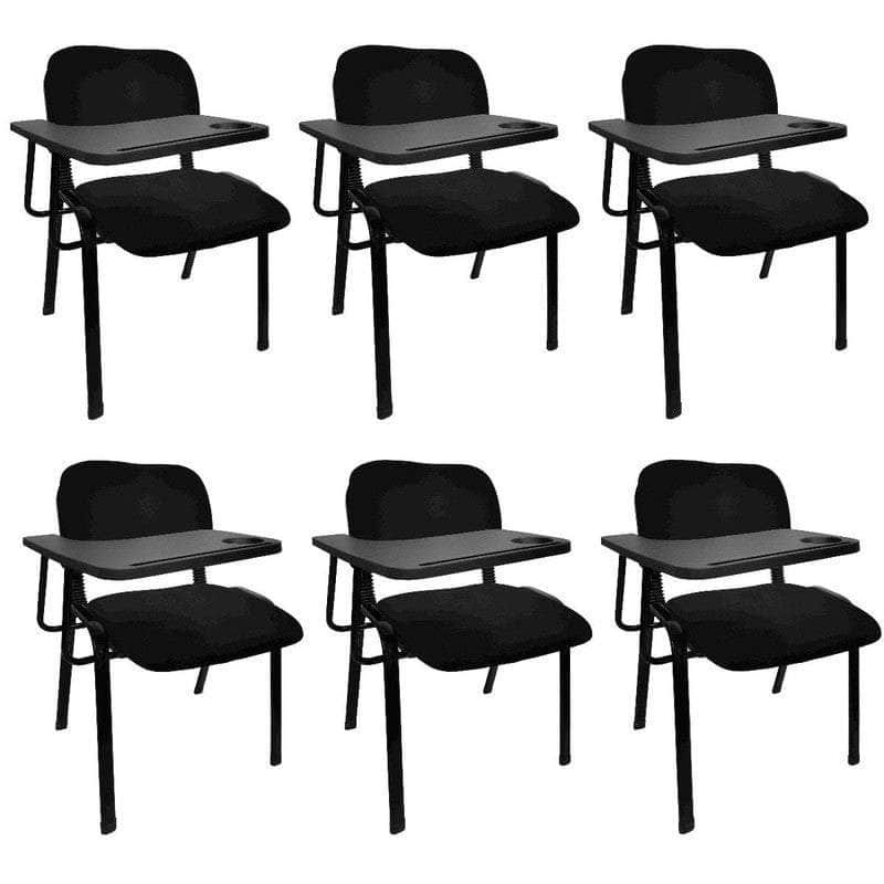 Lecture Chair with Table Top for Classroom Lecture Training 6 Pcs-Blue