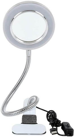 Led 8X Magnifying Lamp With Flexible Gooseneck