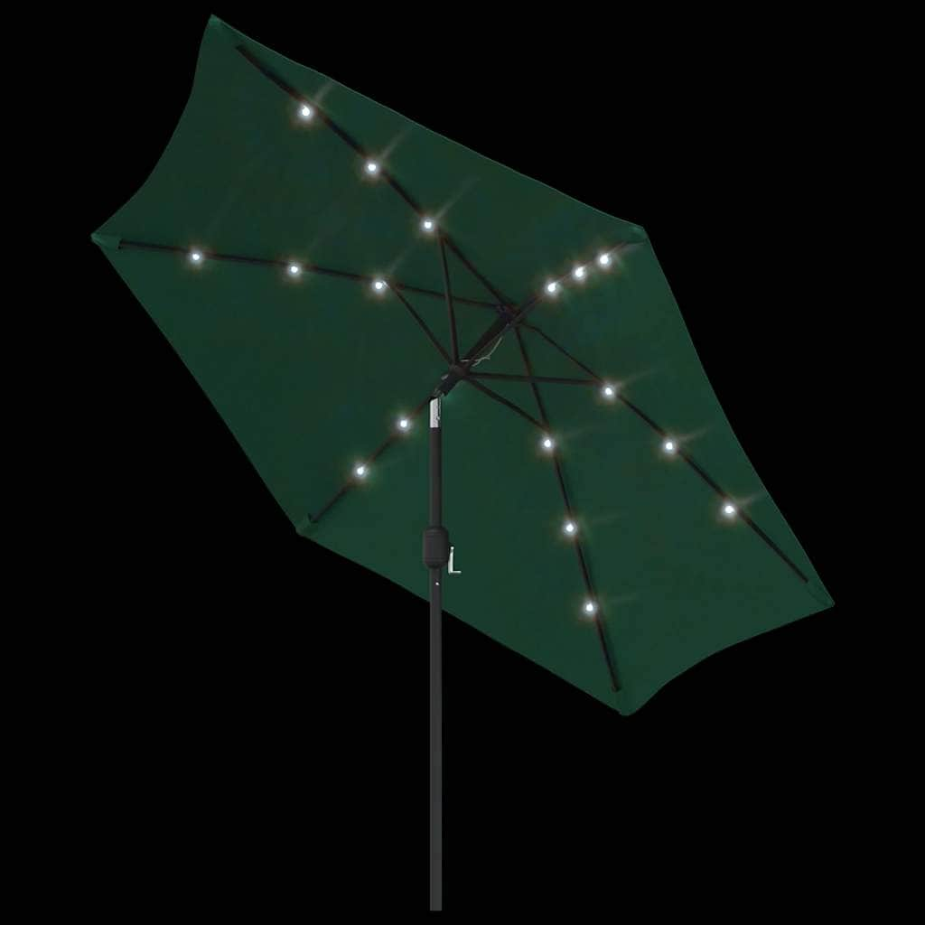 LED Cantilever Umbrella 3 m Green