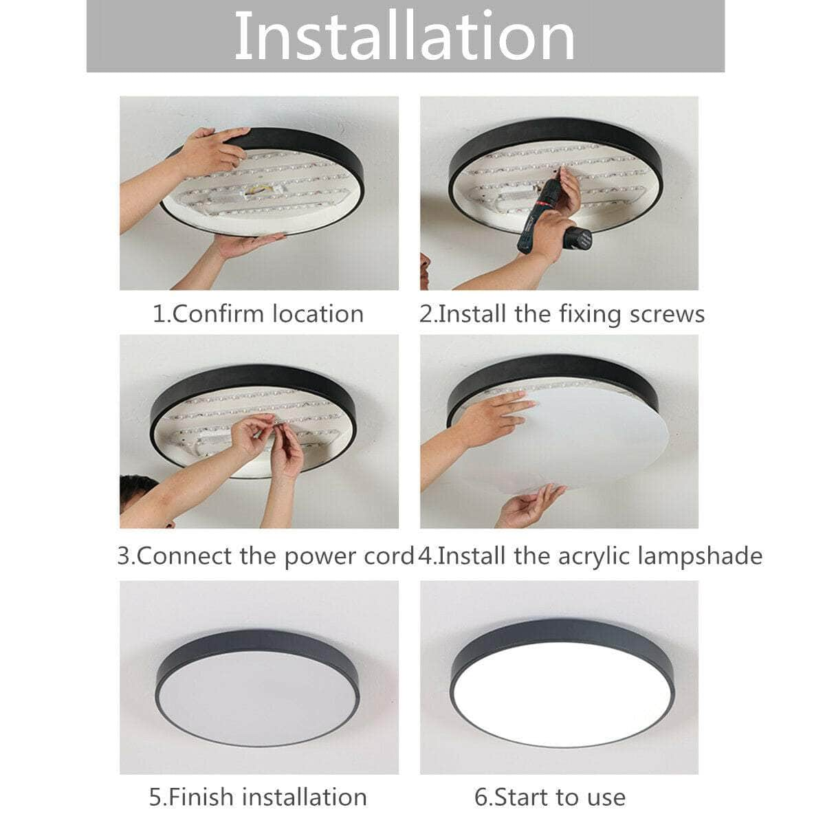 Led Ceiling Light Surface Mount Flush Panel Downlight