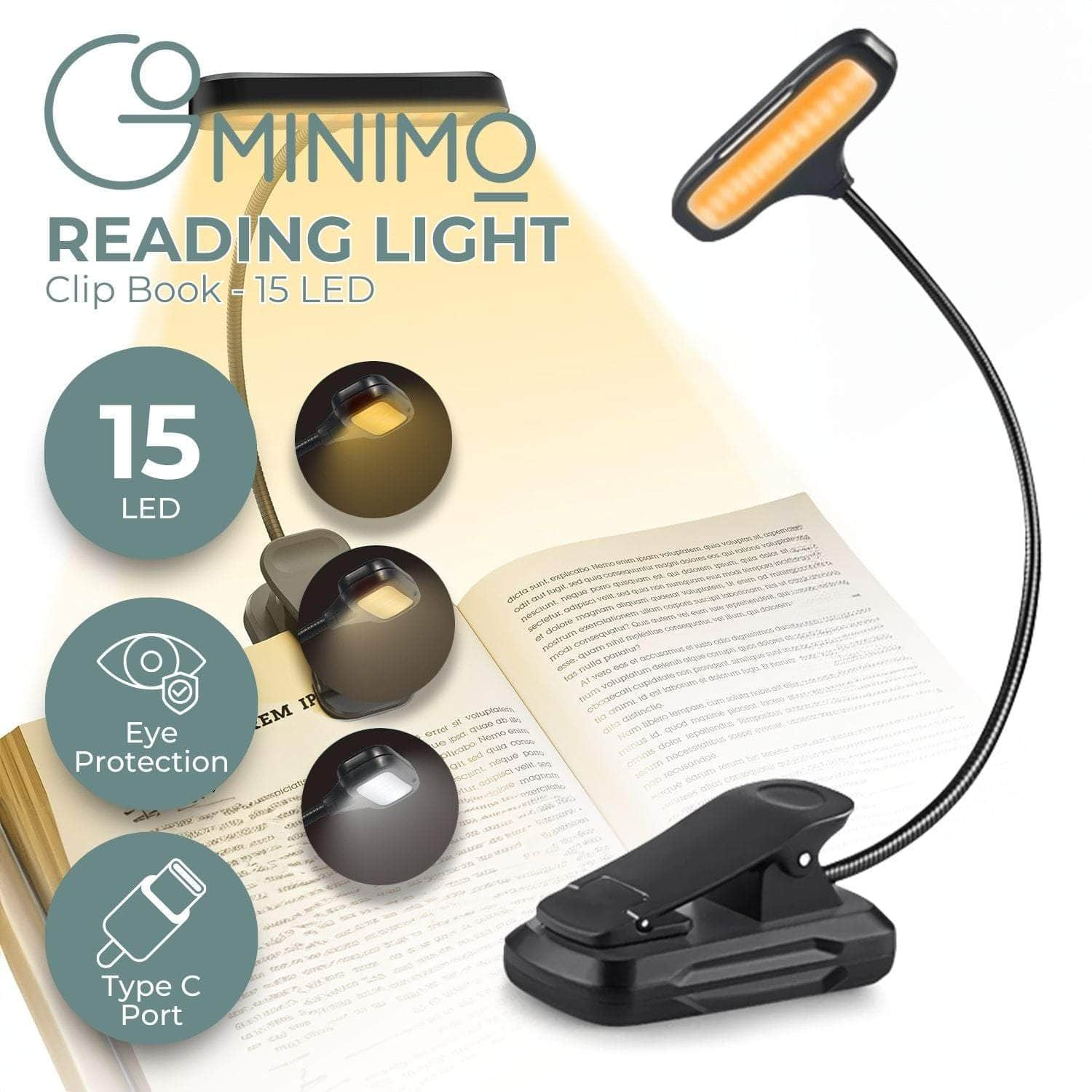 LED Clip Book Light 15 LED