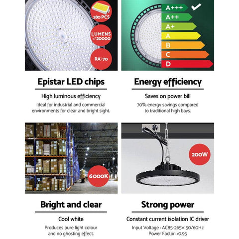 Led High Bay Lights 200W Ufo For Industrial Workshops